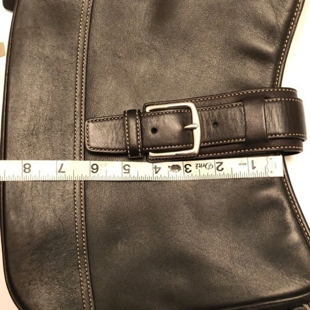 Coach black leather Hampton shoulder bag purse